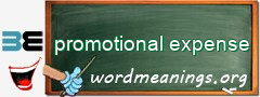 WordMeaning blackboard for promotional expense